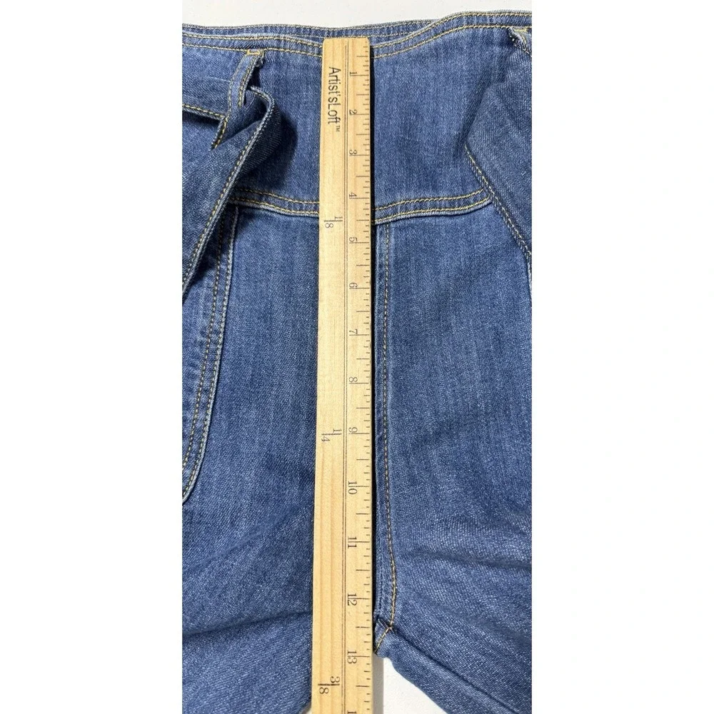 Pilcro Anthropologie High Rise Crop Wide Leg Jeans Women's 27 Soft Denim Belted - Picture 9 of 14